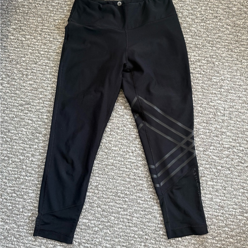 90 Degree By Reflex Black Leggings with Gray Accents